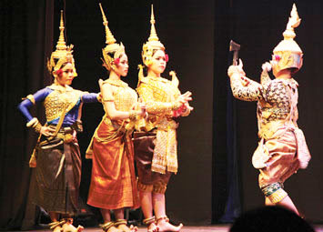 Performers of the makala dance can be seen each Friday night outside Chaktomuk Conference Hall.